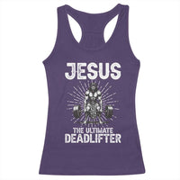 Funny Christian Gym Gift Racerback Tank Top Jesus The Ultimate Deadlifter - Wonder Print Shop