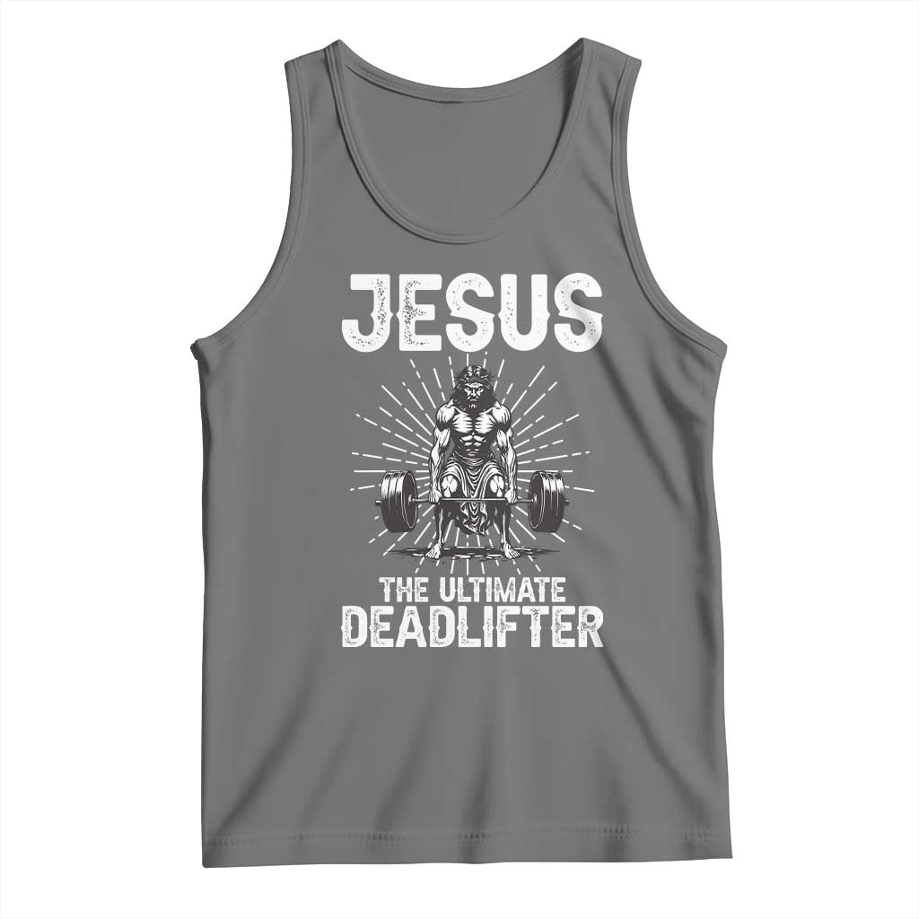 Funny Christian Gym Gift Tank Top Jesus The Ultimate Deadlifter - Wonder Print Shop