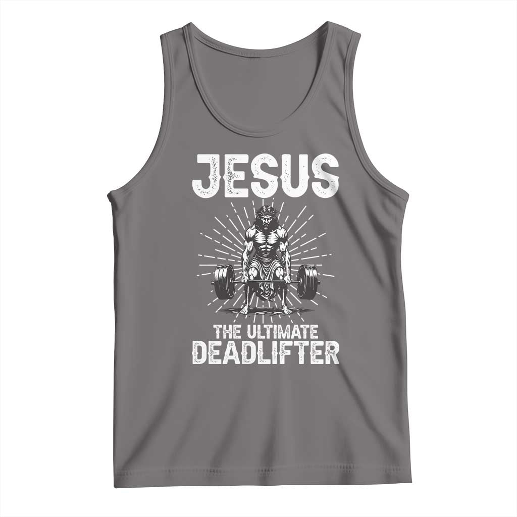 Funny Christian Gym Gift Tank Top Jesus The Ultimate Deadlifter - Wonder Print Shop