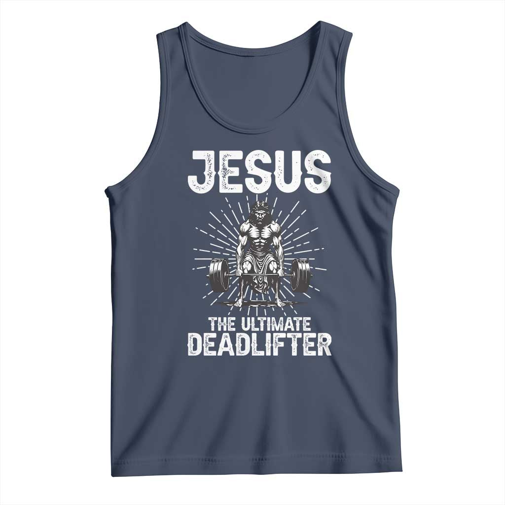 Funny Christian Gym Gift Tank Top Jesus The Ultimate Deadlifter - Wonder Print Shop