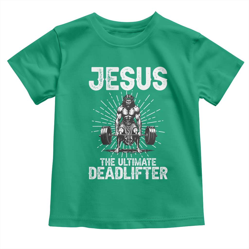 Funny Christian Gym Gift Toddler T Shirt Jesus The Ultimate Deadlifter - Wonder Print Shop