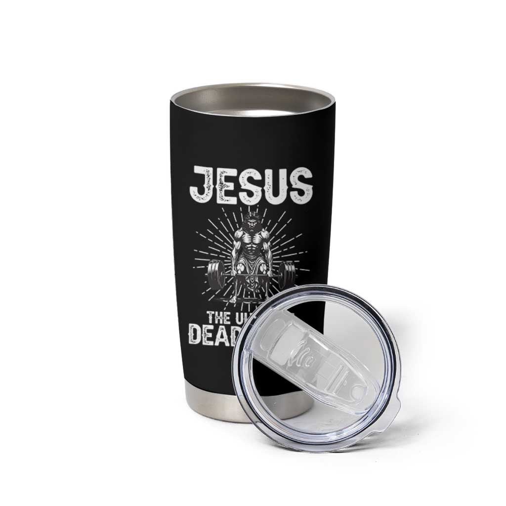 Funny Christian Gym Gift Tumbler Cup Jesus The Ultimate Deadlifter