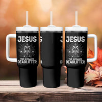 Funny Christian Gym Gift Tumbler With Handle Jesus The Ultimate Deadlifter