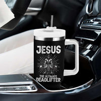 Funny Christian Gym Gift Tumbler With Handle Jesus The Ultimate Deadlifter