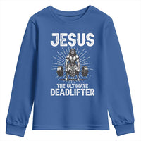 Funny Christian Gym Gift Youth Sweatshirt Jesus The Ultimate Deadlifter - Wonder Print Shop