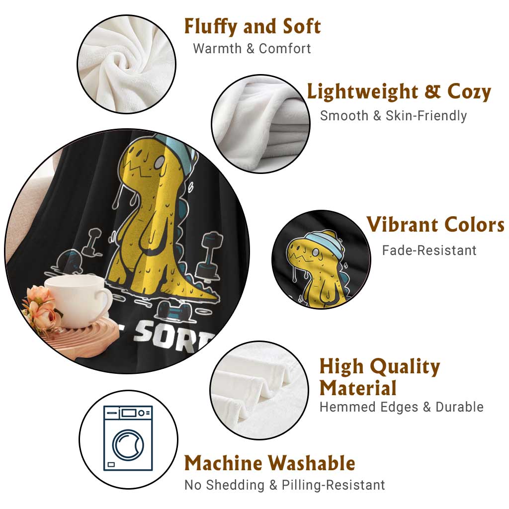 Dino Sore Throw Blanket Funny Dinosaur Workout Gift - Wonder Print Shop