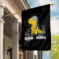 Dino Sore Garden Flag Funny Dinosaur Workout Gift - Wonder Print Shop
