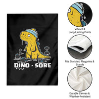 Dino Sore Garden Flag Funny Dinosaur Workout Gift - Wonder Print Shop