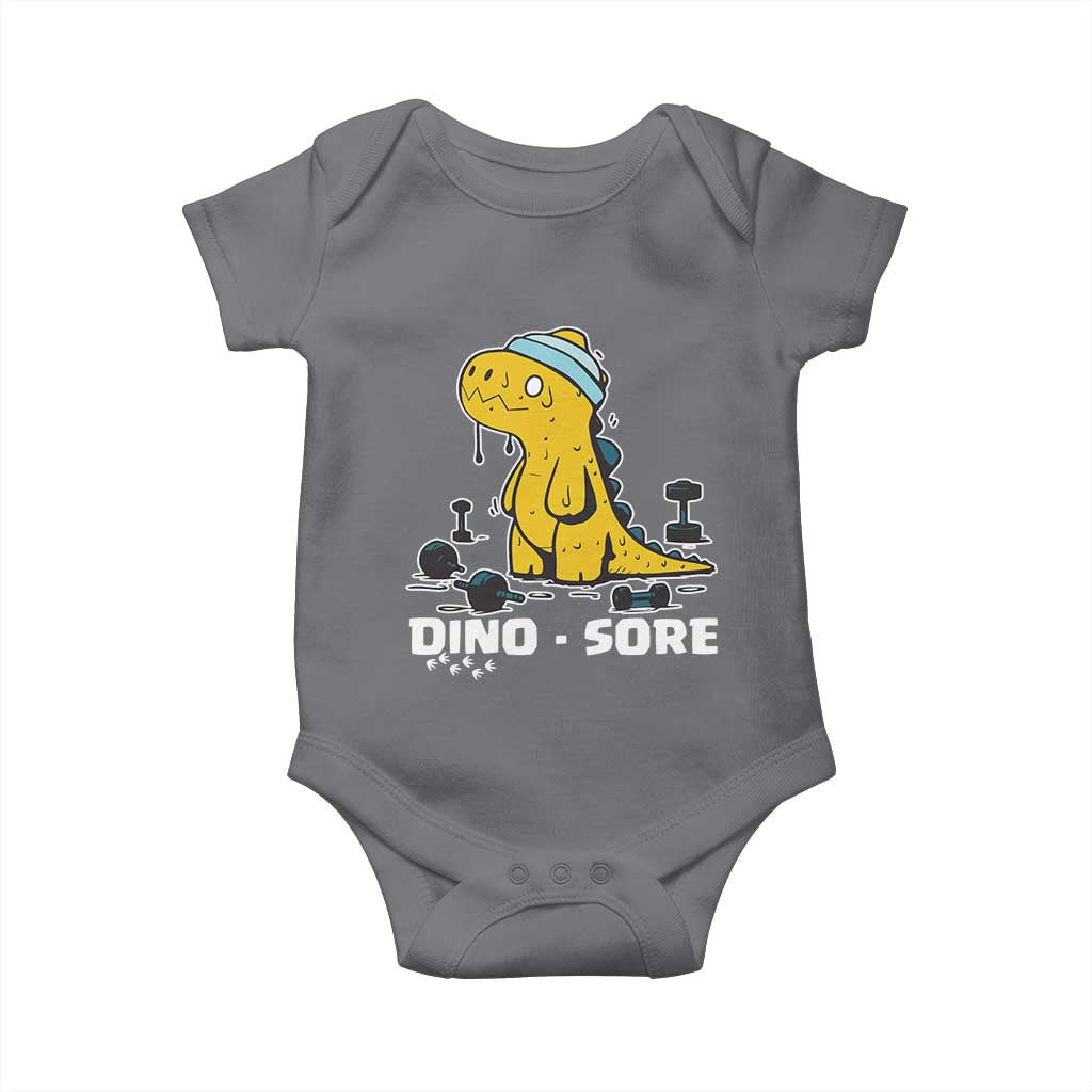 Dino Sore Baby Onesie Funny Dinosaur Workout Gift - Wonder Print Shop