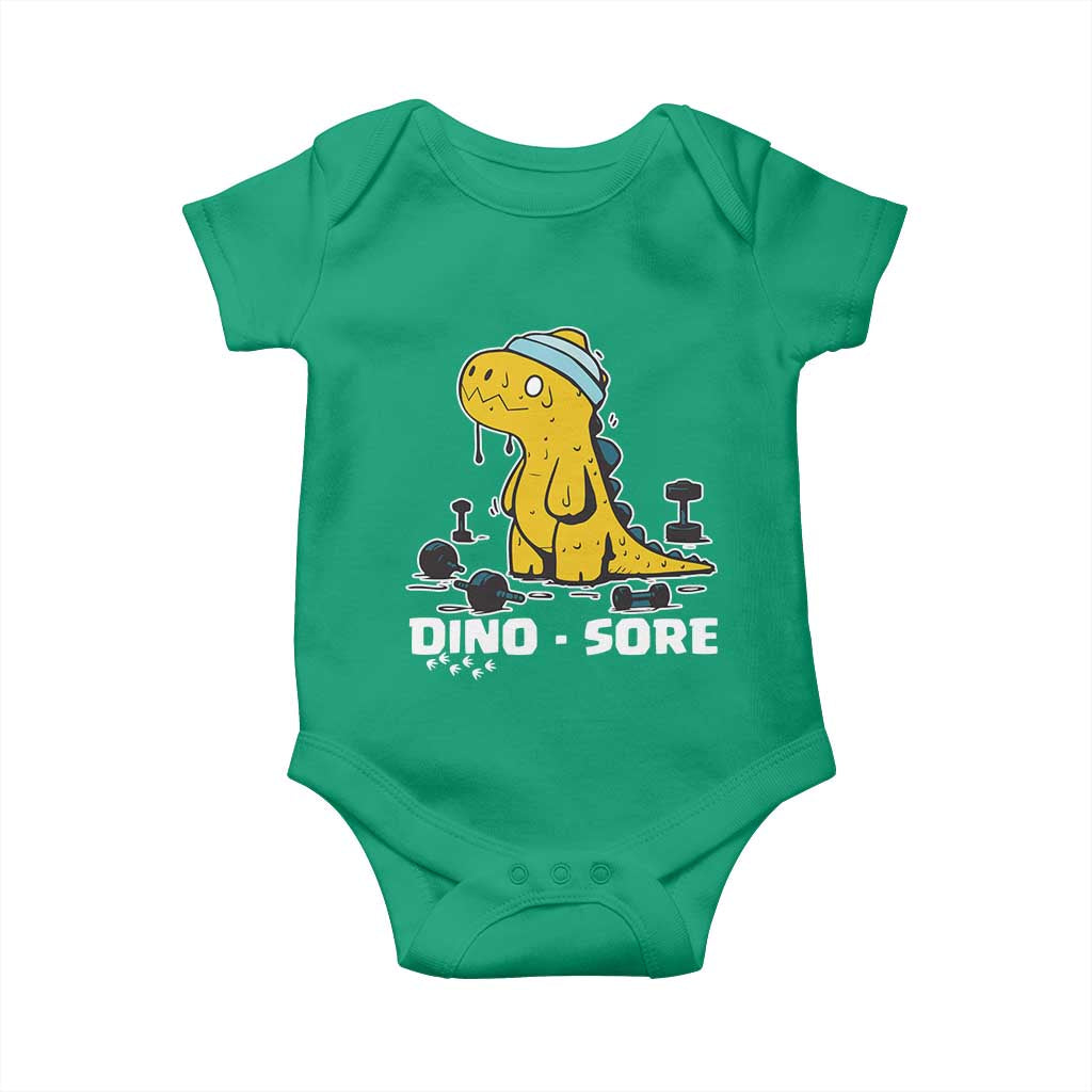 Dino Sore Baby Onesie Funny Dinosaur Workout Gift - Wonder Print Shop