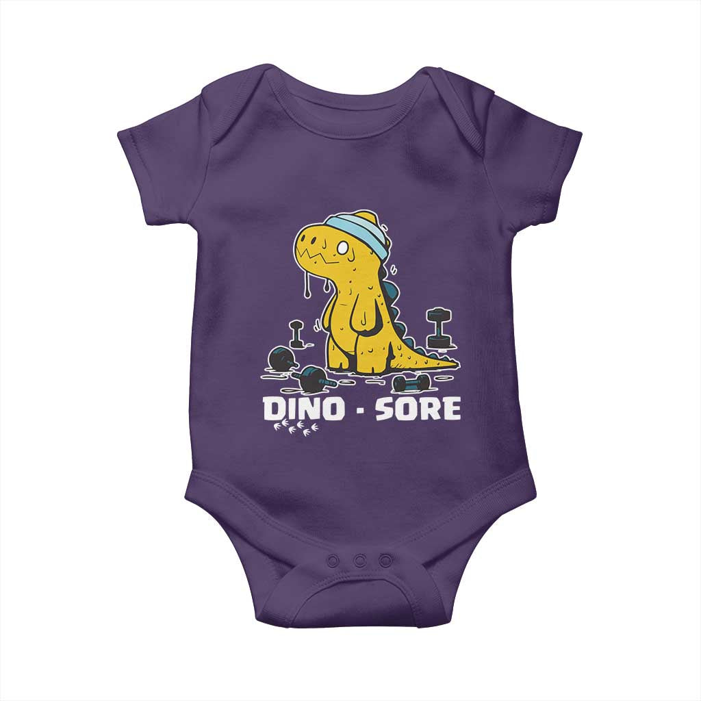 Dino Sore Baby Onesie Funny Dinosaur Workout Gift - Wonder Print Shop