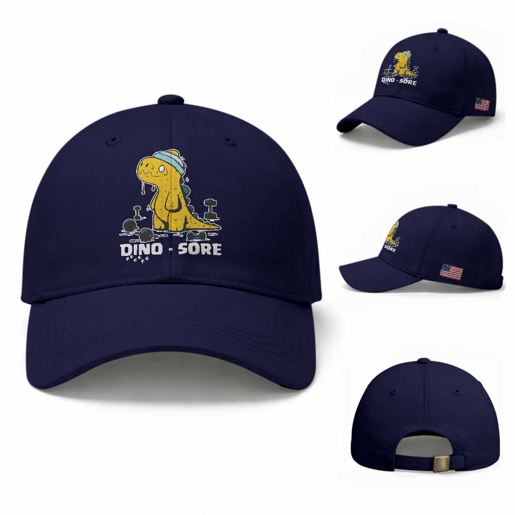 Dino Sore Baseball Cap Funny Dinosaur Workout Gift