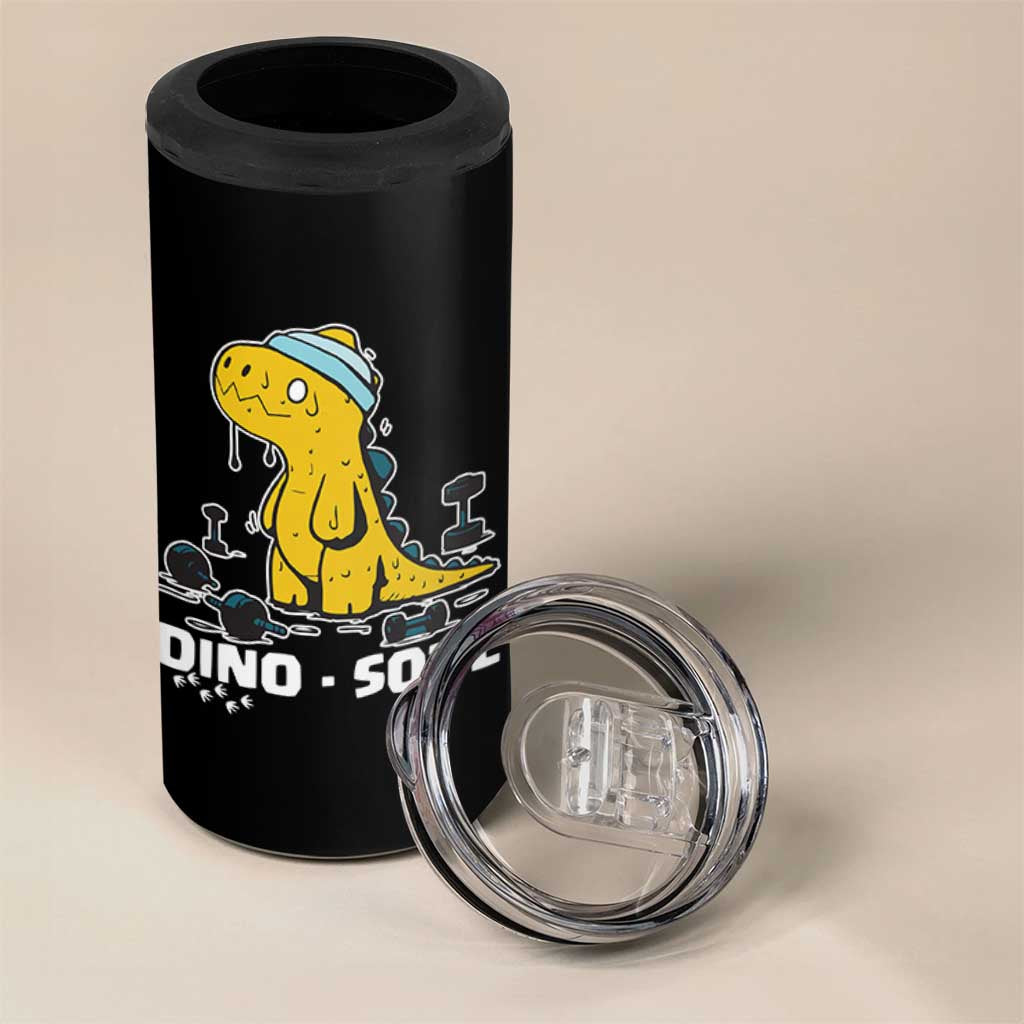 Dino Sore 4 in 1 Can Cooler Tumbler Funny Dinosaur Workout Gift