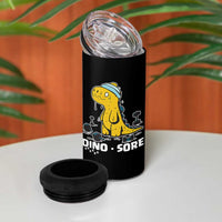 Dino Sore 4 in 1 Can Cooler Tumbler Funny Dinosaur Workout Gift