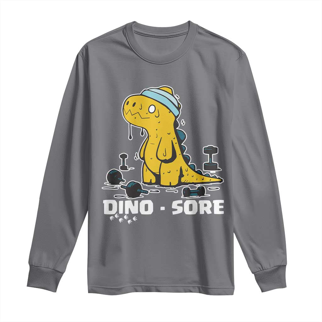 Dino Sore Long Sleeve Shirt Funny Dinosaur Workout Gift - Wonder Print Shop