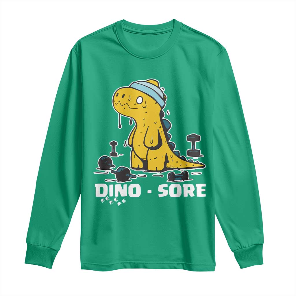 Dino Sore Long Sleeve Shirt Funny Dinosaur Workout Gift - Wonder Print Shop
