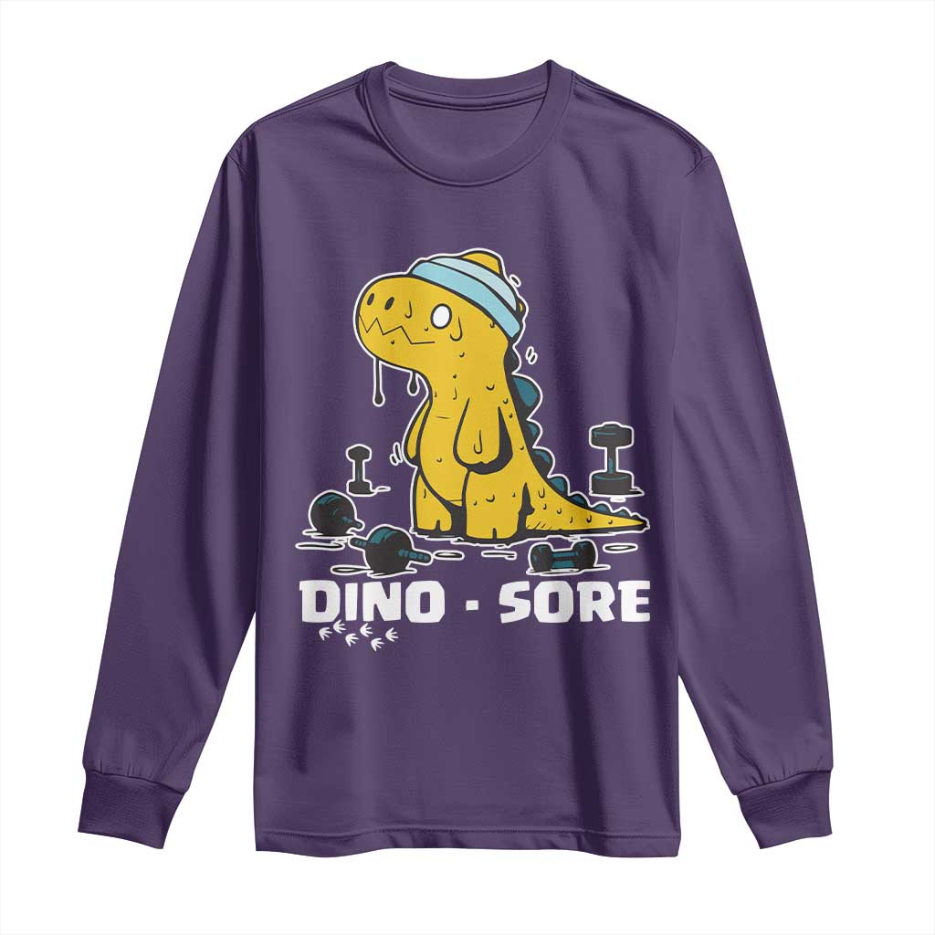Dino Sore Long Sleeve Shirt Funny Dinosaur Workout Gift - Wonder Print Shop