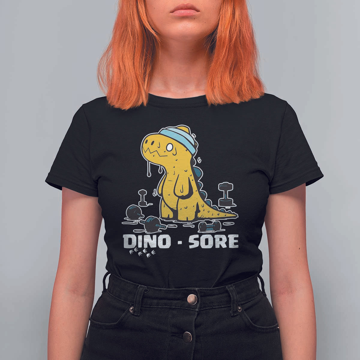 Dino Sore T Shirt For Women Funny Dinosaur Workout Gift - Wonder Print Shop