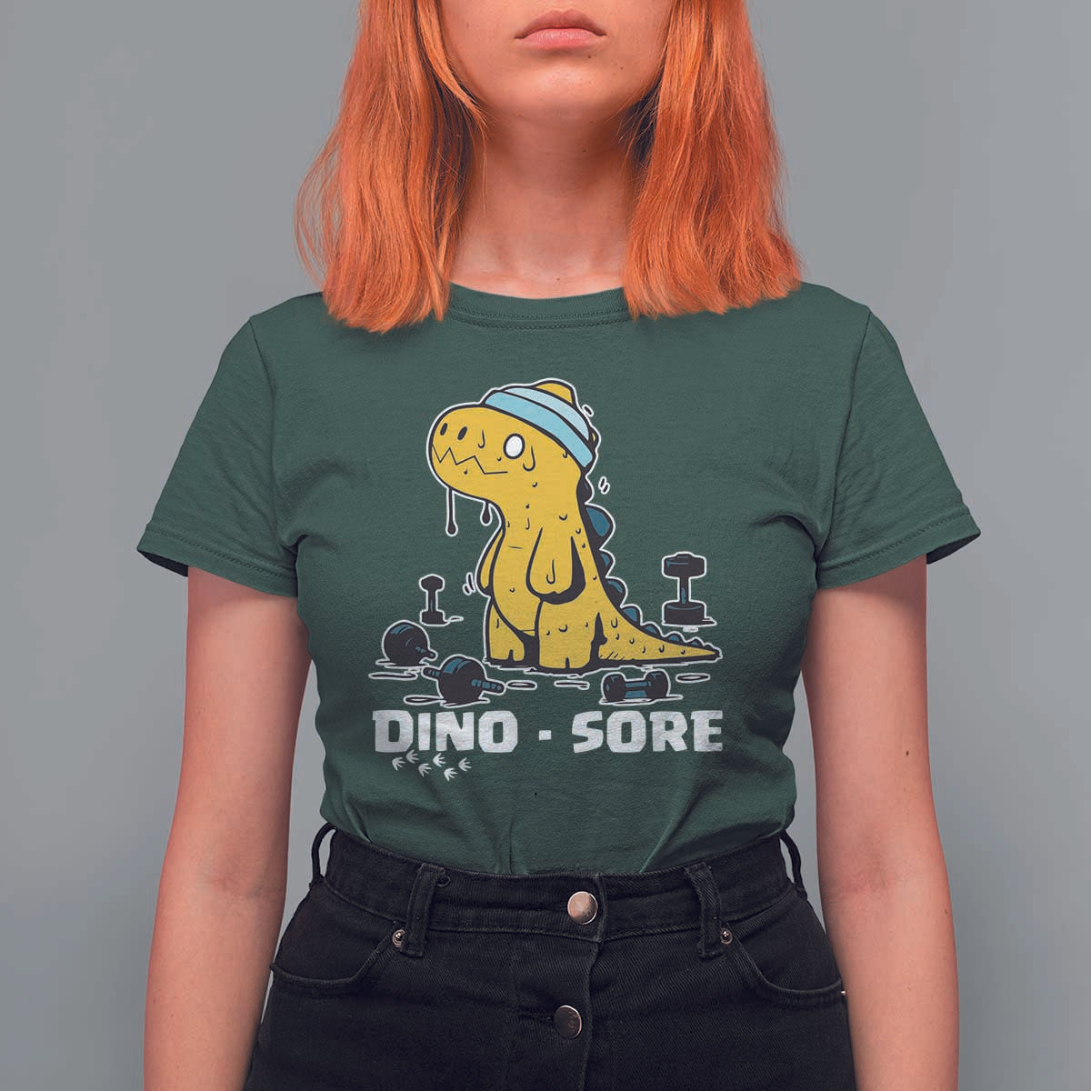 Dino Sore T Shirt For Women Funny Dinosaur Workout Gift - Wonder Print Shop