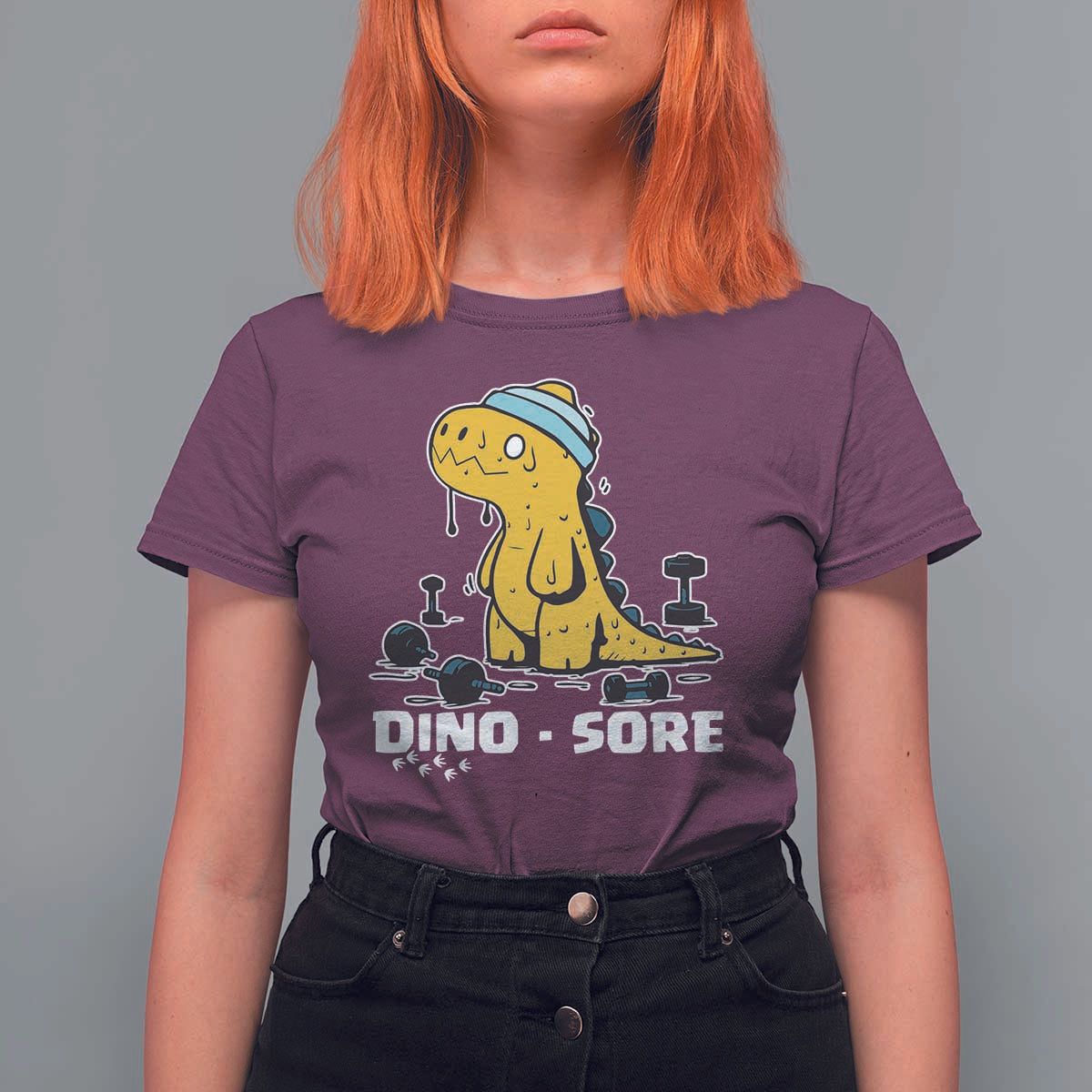 Dino Sore T Shirt For Women Funny Dinosaur Workout Gift - Wonder Print Shop
