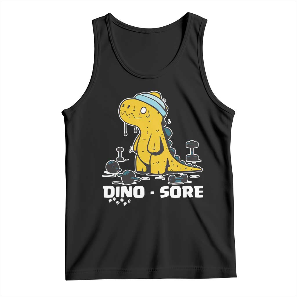 Dino Sore Tank Top Funny Dinosaur Workout Gift - Wonder Print Shop