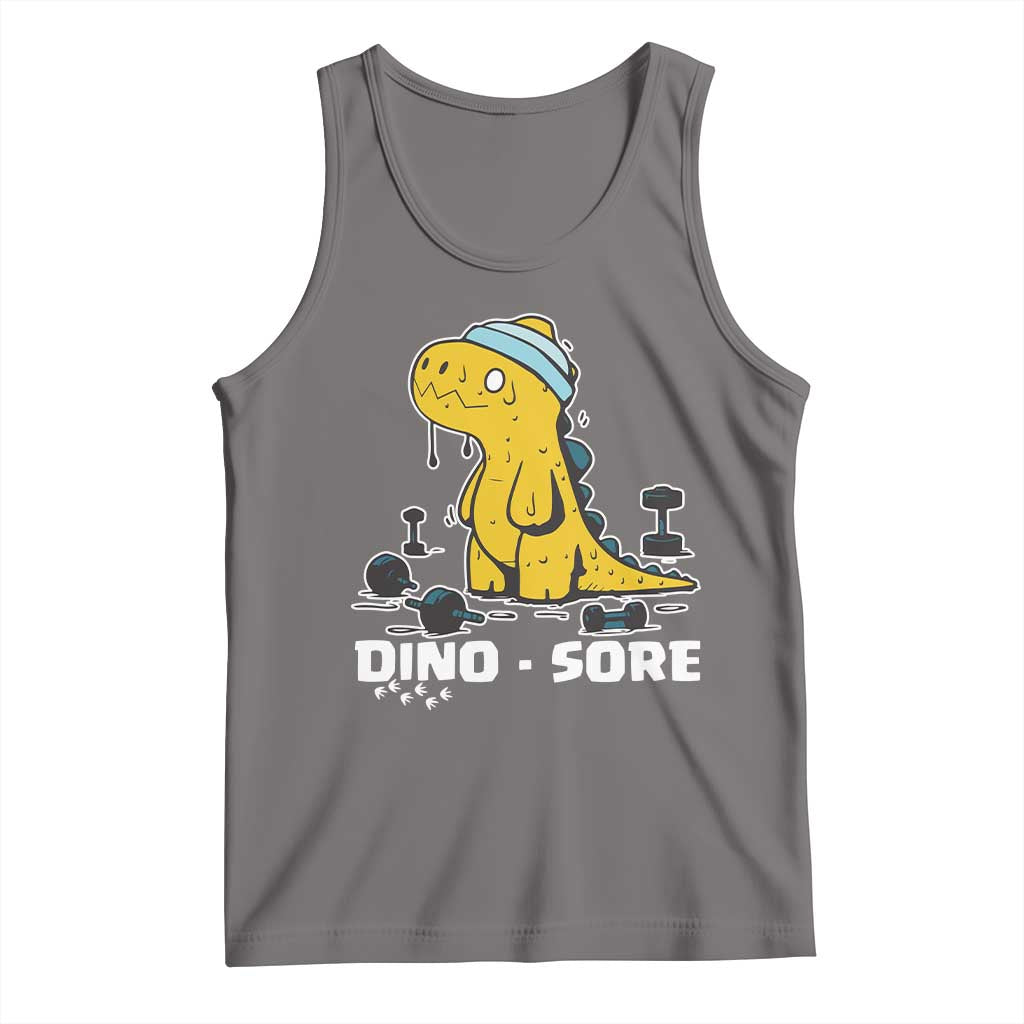 Dino Sore Tank Top Funny Dinosaur Workout Gift - Wonder Print Shop