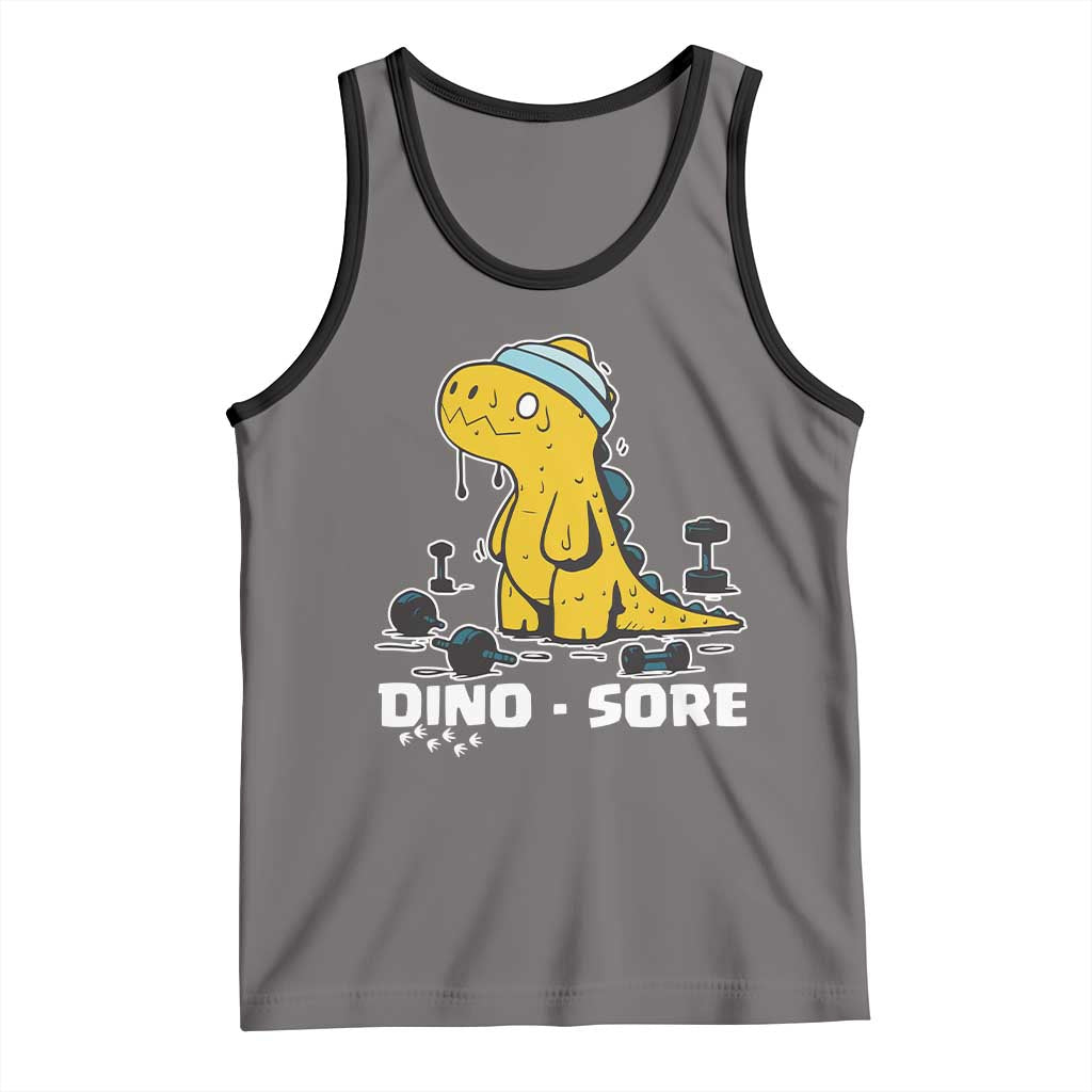 Dino Sore Tank Top Funny Dinosaur Workout Gift - Wonder Print Shop