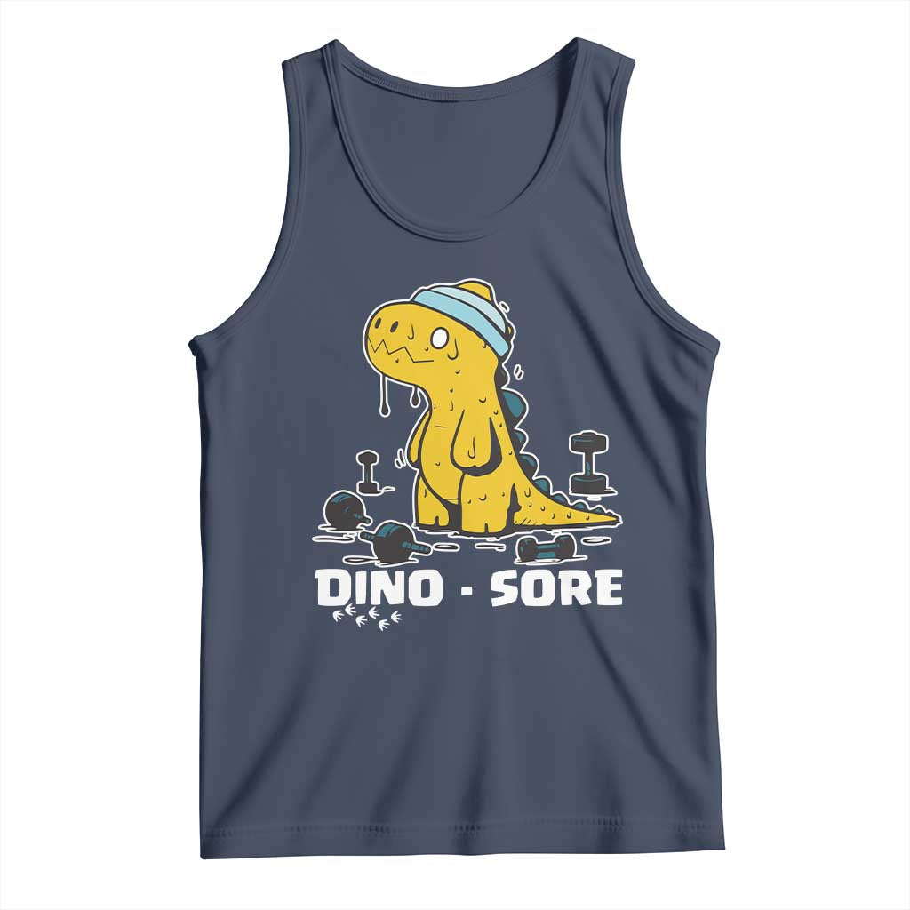 Dino Sore Tank Top Funny Dinosaur Workout Gift - Wonder Print Shop
