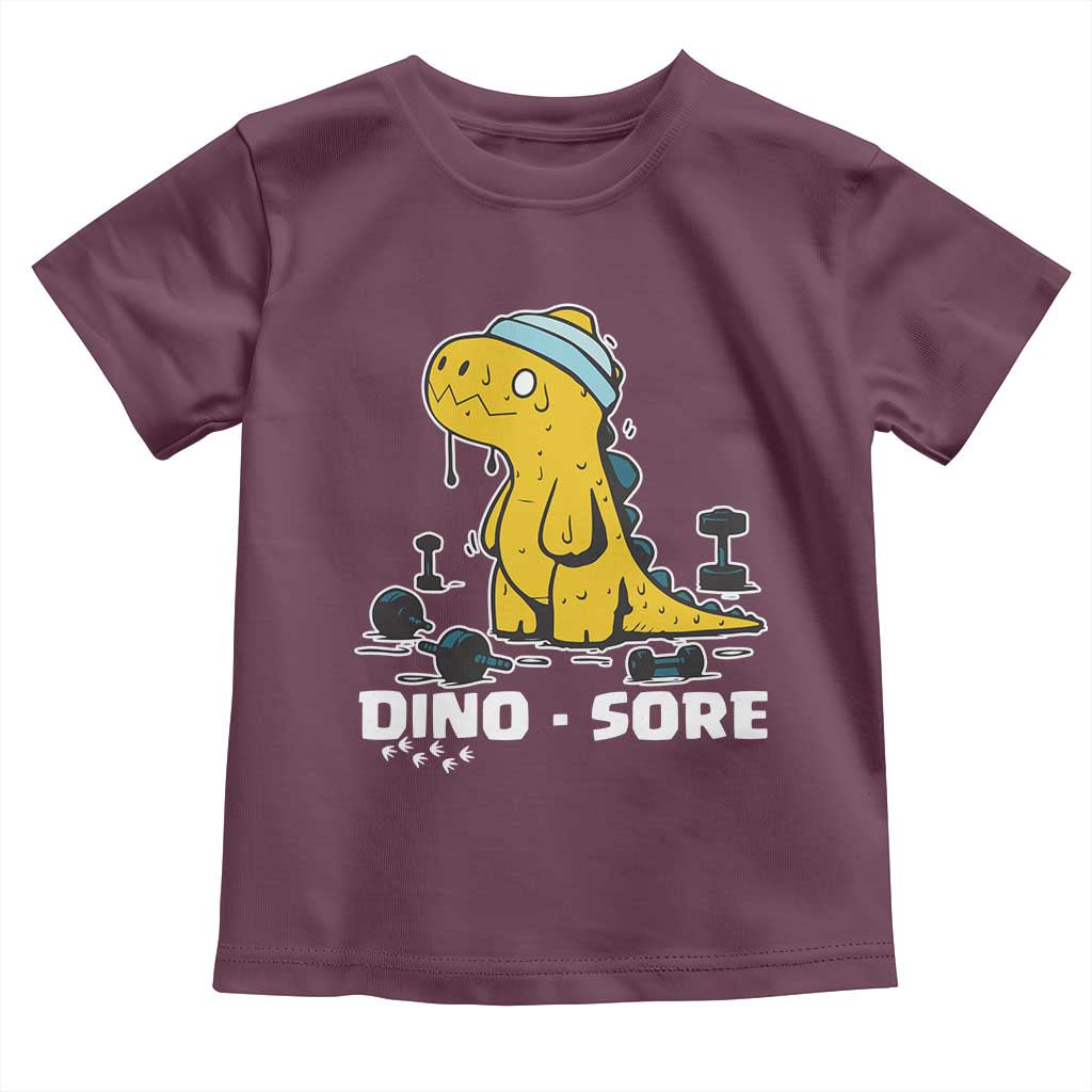 Dino Sore Toddler T Shirt Funny Dinosaur Workout Gift - Wonder Print Shop