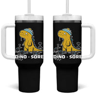 Dino Sore Tumbler With Handle Funny Dinosaur Workout Gift