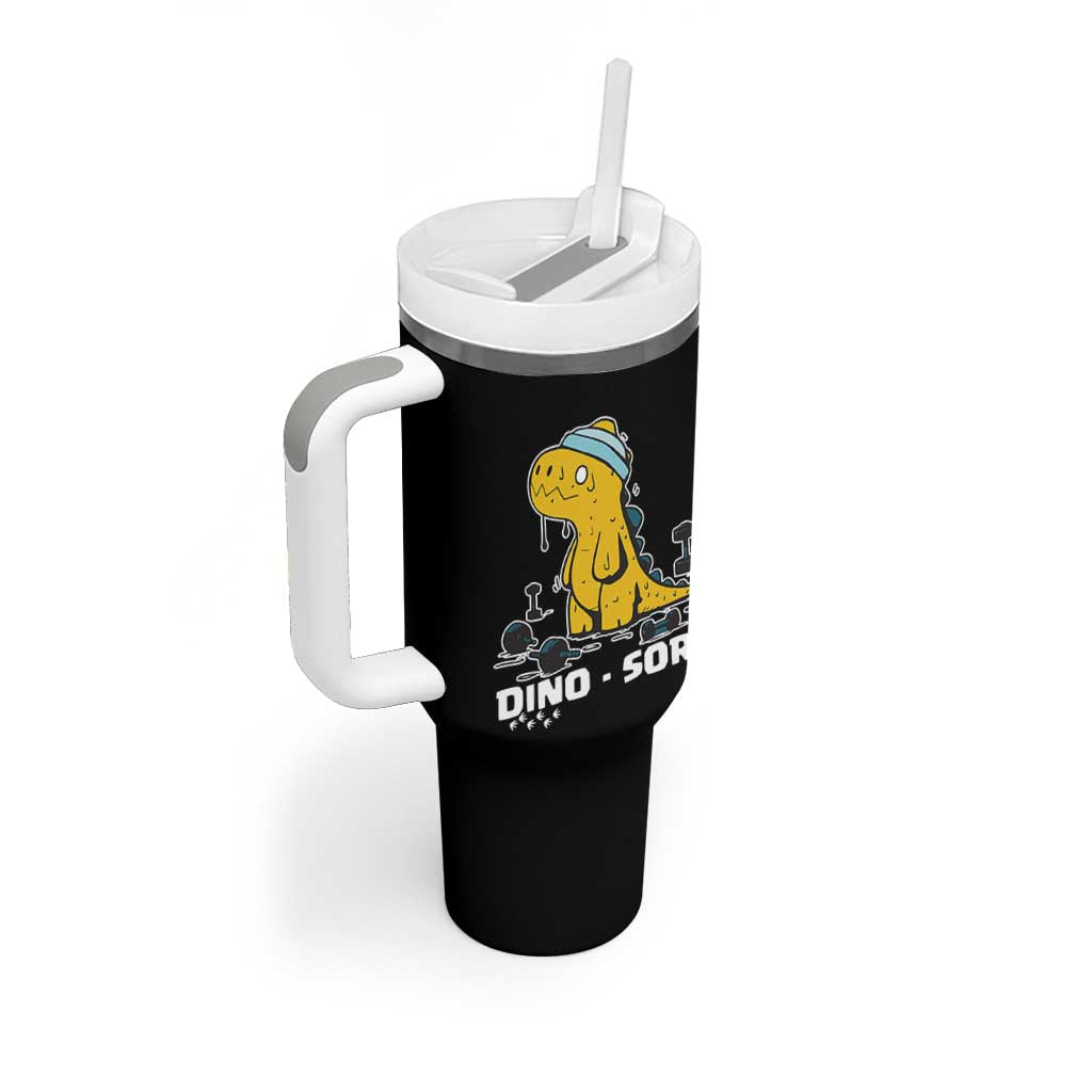 Dino Sore Tumbler With Handle Funny Dinosaur Workout Gift