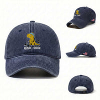 Dino Sore Washed Cotton Baseball Cap Funny Dinosaur Workout Gift