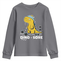Dino Sore Youth Sweatshirt Funny Dinosaur Workout Gift - Wonder Print Shop