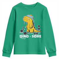 Dino Sore Youth Sweatshirt Funny Dinosaur Workout Gift - Wonder Print Shop
