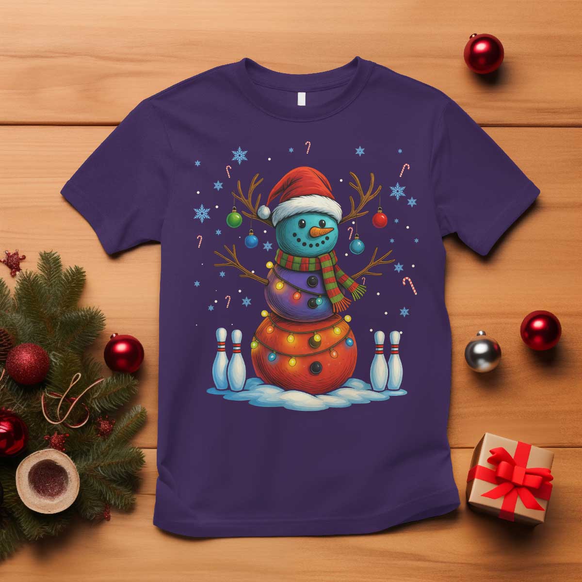 Funny Bowling Christmas T Shirt Gift For Bowler - Wonder Print Shop