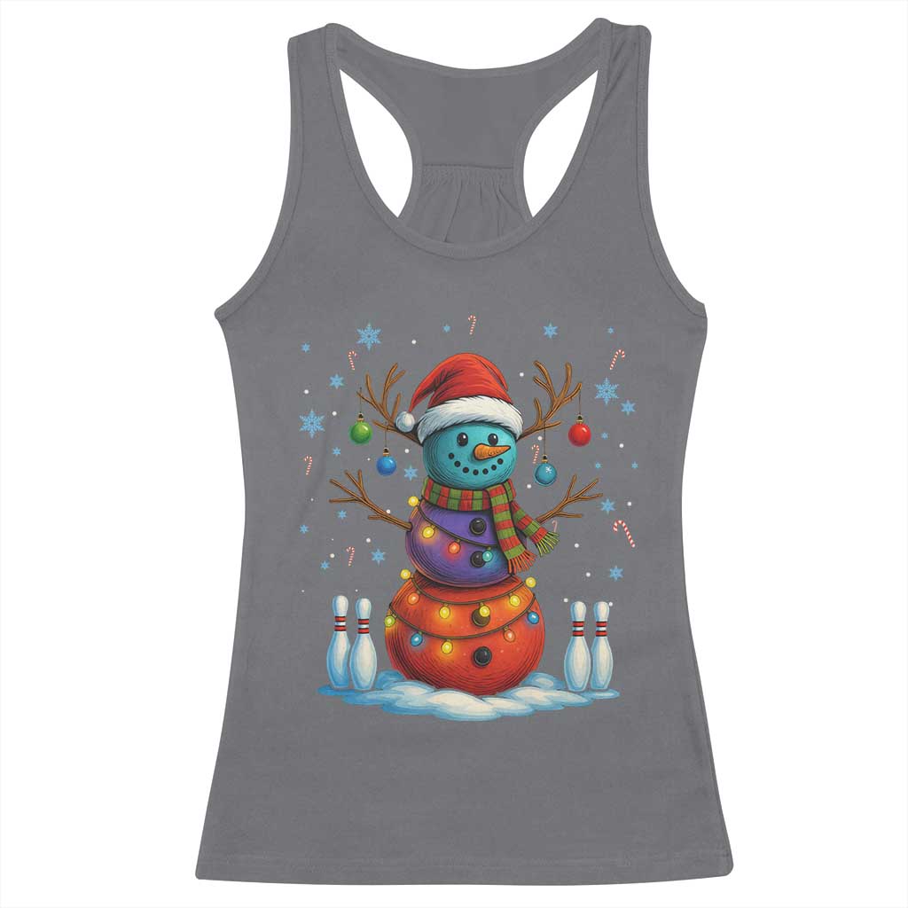 Funny Bowling Christmas Racerback Tank Top Gift For Bowler - Wonder Print Shop