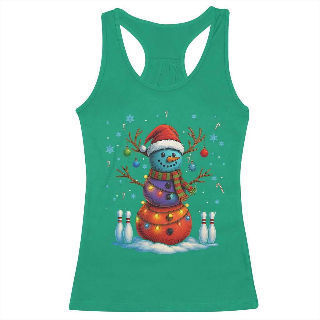 Funny Bowling Christmas Racerback Tank Top Gift For Bowler - Wonder Print Shop