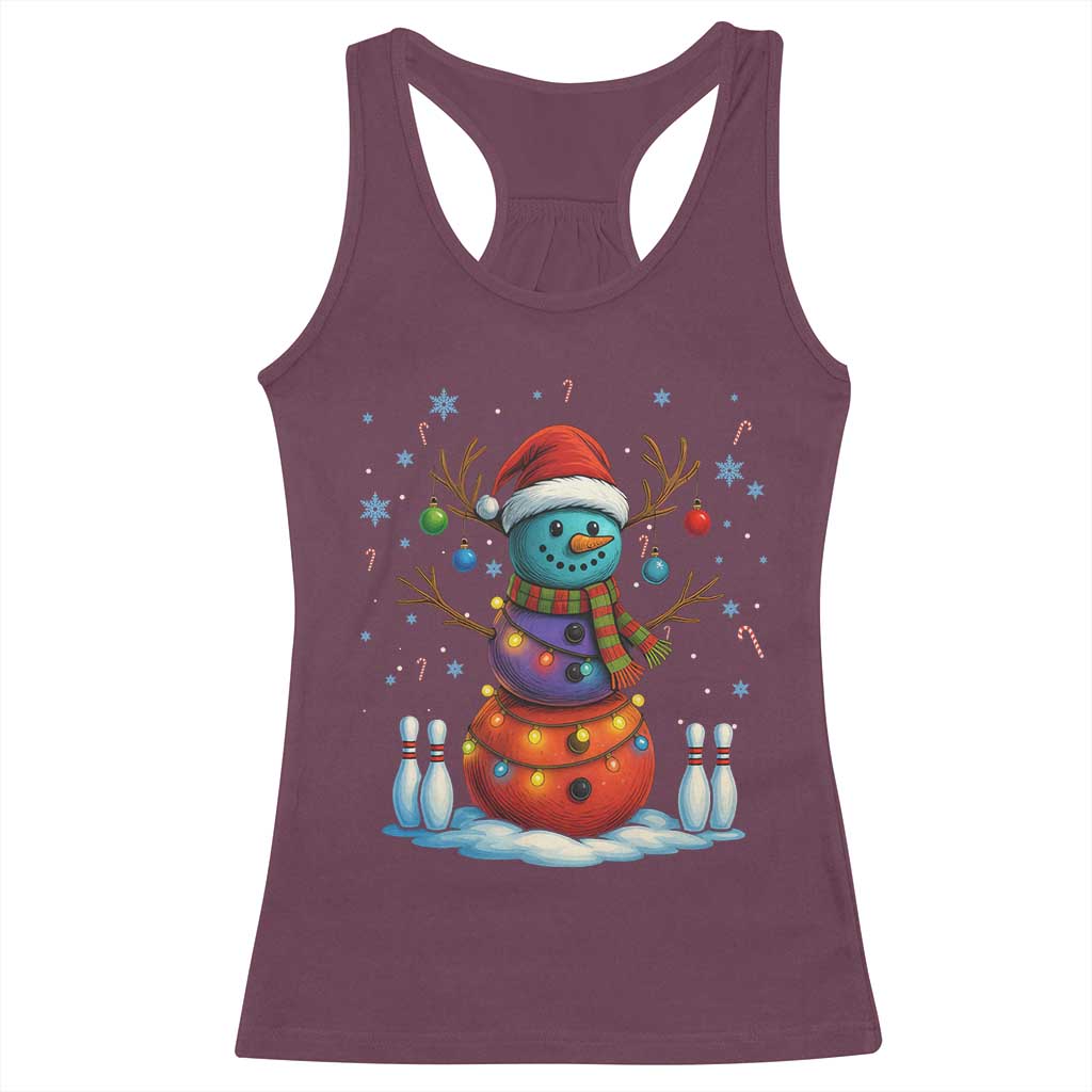 Funny Bowling Christmas Racerback Tank Top Gift For Bowler - Wonder Print Shop