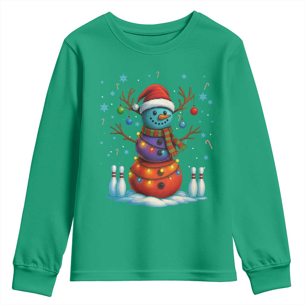 Funny Bowling Christmas Youth Sweatshirt Gift For Bowler - Wonder Print Shop