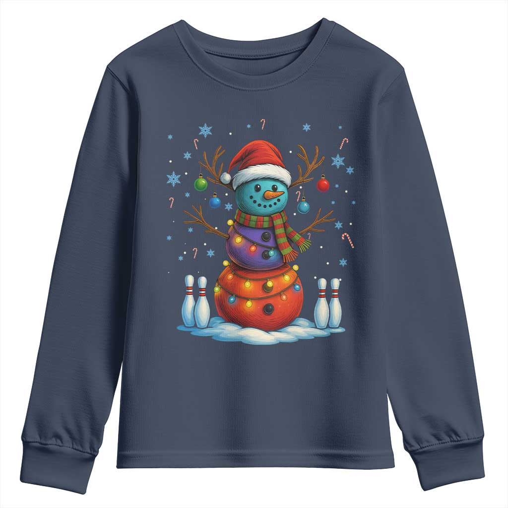 Funny Bowling Christmas Youth Sweatshirt Gift For Bowler - Wonder Print Shop