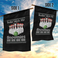 Rollin With My Snowmies Garden Flag Funny Christmas Bowling Ugly Sweater Gift - Wonder Print Shop