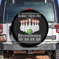 Rollin With My Snowmies Spare Tire Cover Funny Christmas Bowling Ugly Sweater Gift - Wonder Print Shop