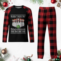 Rollin With My Snowmies Plaid Pajama Set Funny Xmas Bowling Ugly Sweater Gift - Wonder Print Shop
