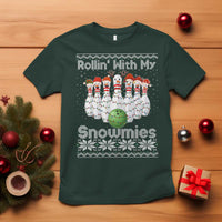 Rollin With My Snowmies T Shirt Funny Christmas Bowling Ugly Sweater Gift - Wonder Print Shop