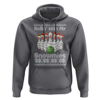 Rollin With My Snowmies Hoodie Funny Christmas Bowling Ugly Sweater Gift - Wonder Print Shop