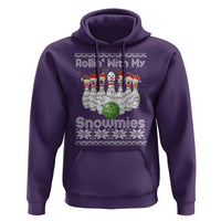 Rollin With My Snowmies Hoodie Funny Christmas Bowling Ugly Sweater Gift - Wonder Print Shop