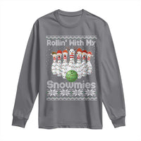 Rollin With My Snowmies Long Sleeve Shirt Funny Christmas Bowling Ugly Sweater Gift - Wonder Print Shop