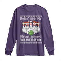 Rollin With My Snowmies Long Sleeve Shirt Funny Christmas Bowling Ugly Sweater Gift - Wonder Print Shop