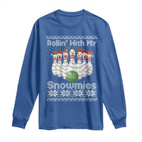 Rollin With My Snowmies Long Sleeve Shirt Funny Christmas Bowling Ugly Sweater Gift - Wonder Print Shop