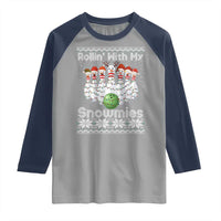 Rollin With My Snowmies Raglan Shirt Funny Christmas Bowling Ugly Sweater Gift - Wonder Print Shop